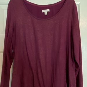 Charter Club Long Sleeved Tee - Metallic - 0X